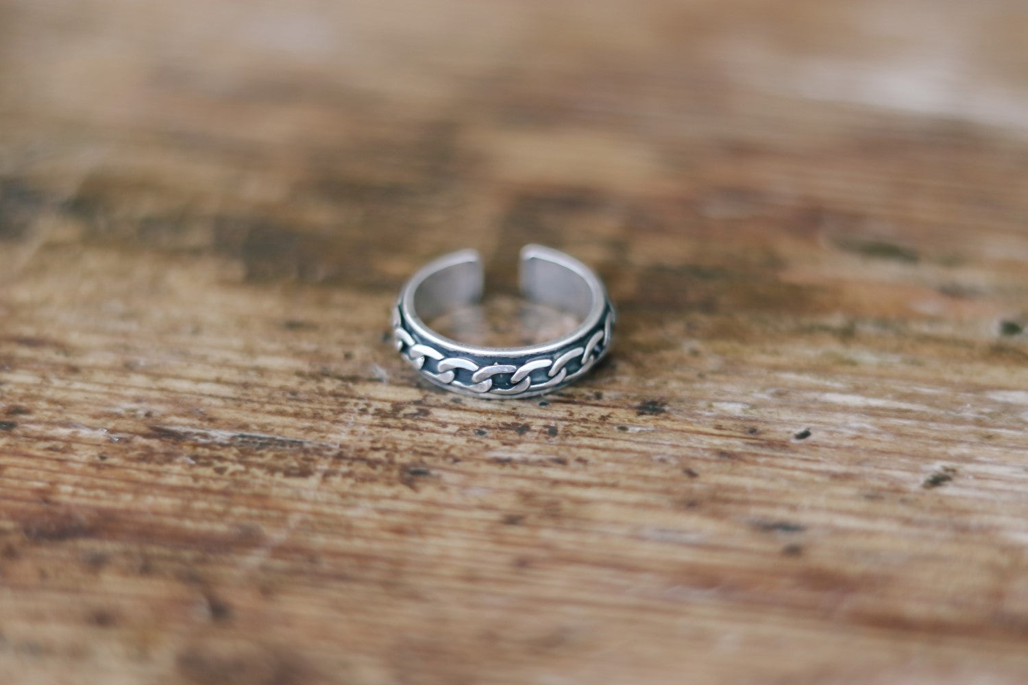 silver chain ring for men - shani and Adi Jewelry