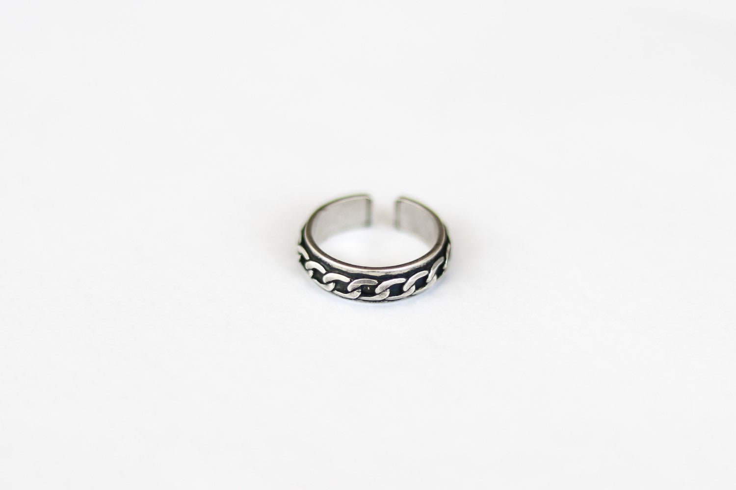 silver chain ring for men - shani and Adi Jewelry