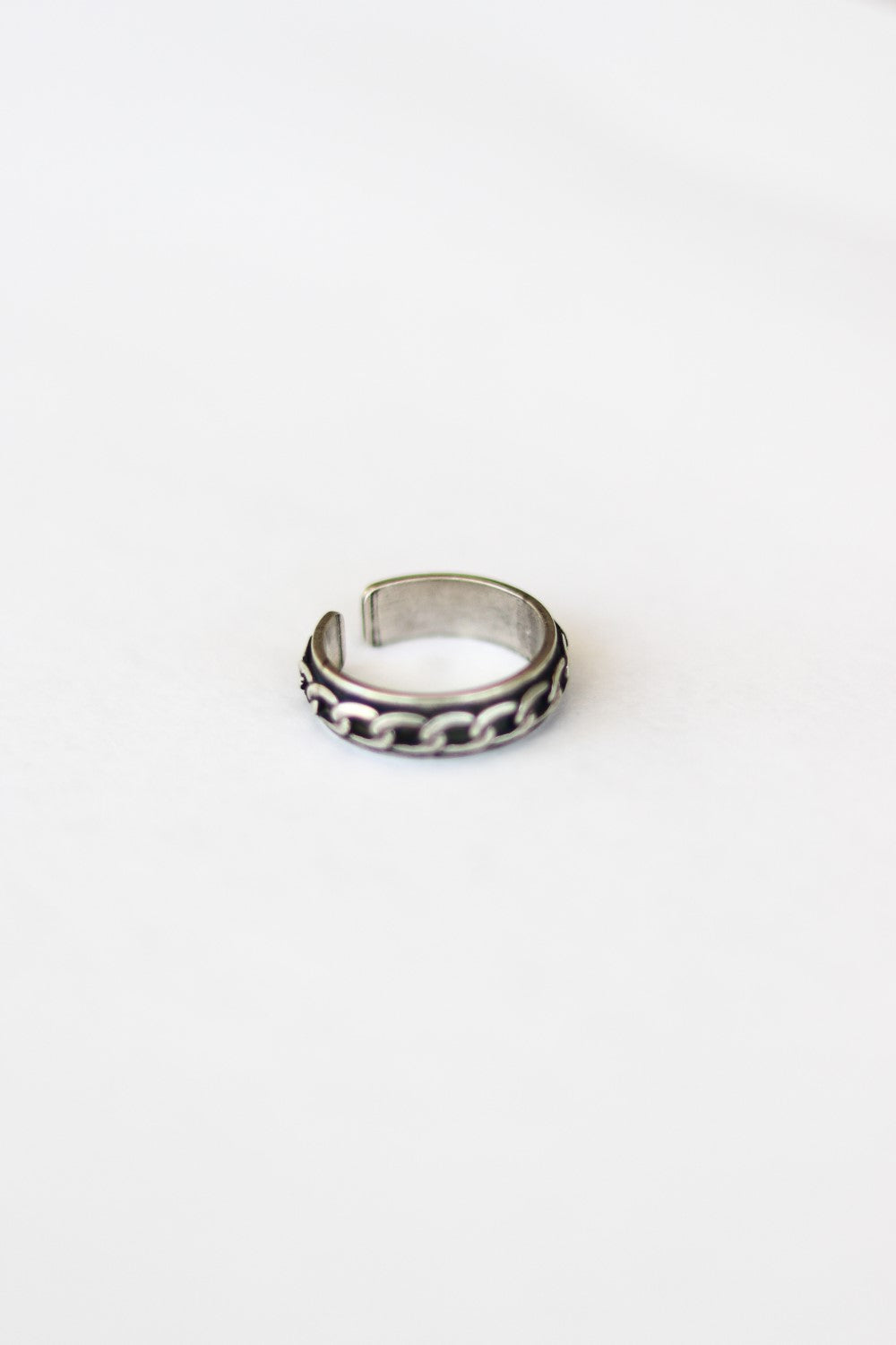 silver chain ring for men - shani and Adi Jewelry