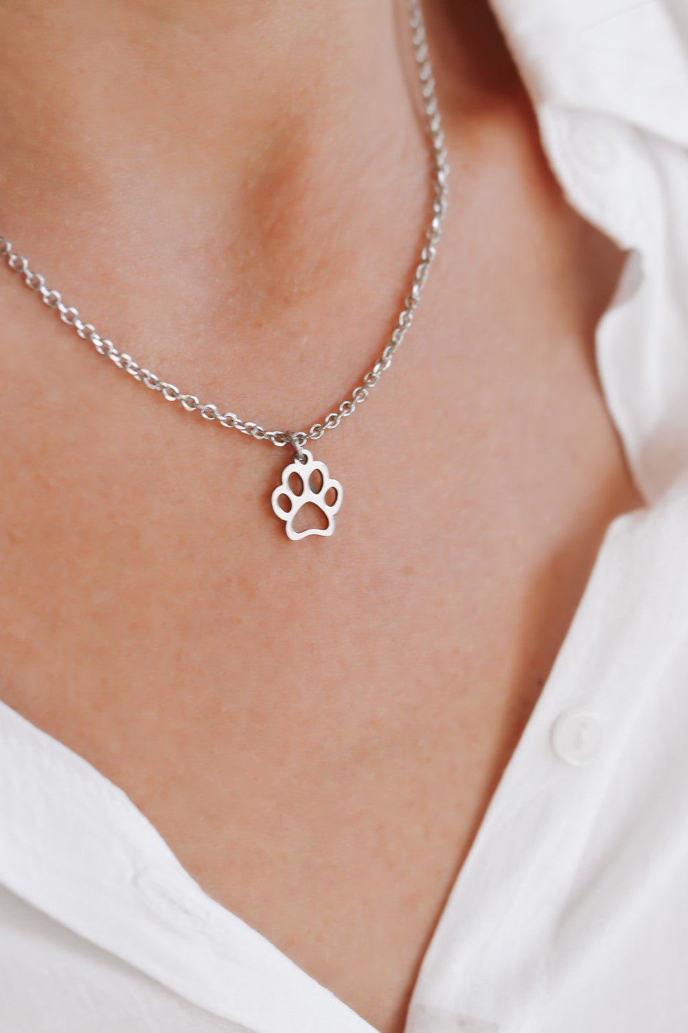 Pewter Round With Large Paw Necklace — Paw To Paw Pet Cremation