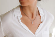 Silver sun necklace for women, stainless steel chain necklace, valentines day gift
