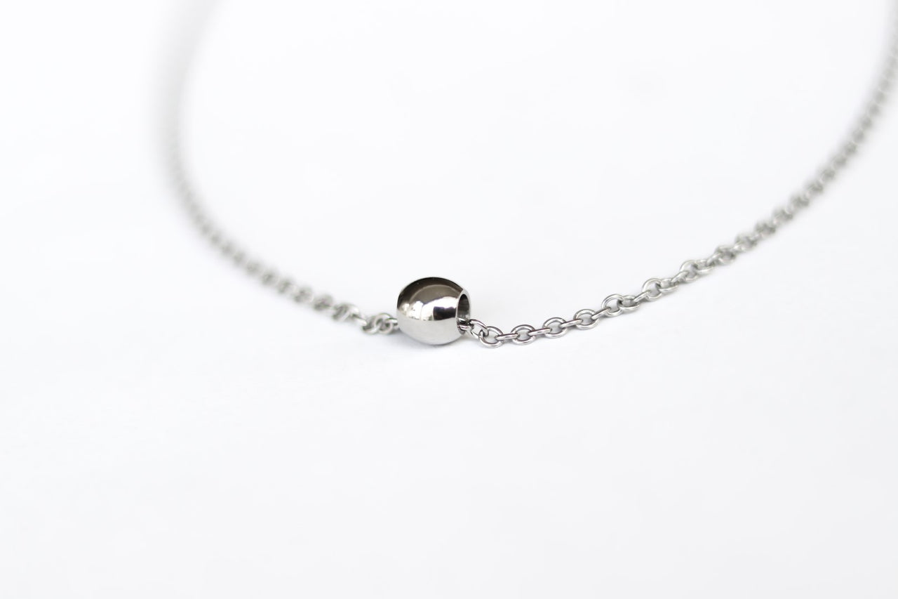 Silver bead chain necklace for men - shani-adi-jewerly