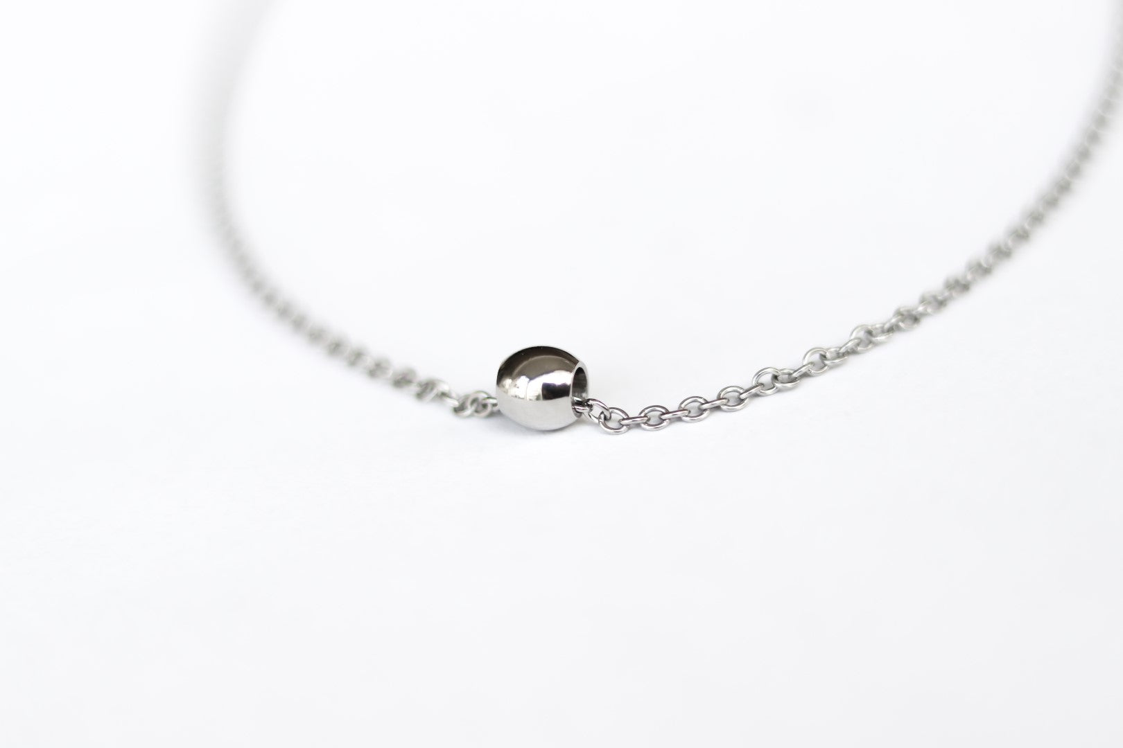 Silver bead chain necklace for men - shani-adi-jewerly
