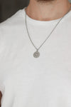 Lotus pendant necklace for men, stainless steel Sahasrara necklace, waterproof - shani-adi-jewerly