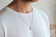 Silver Om necklace for men, stainless steel chain necklace, waterproof - shani-adi-jewerly