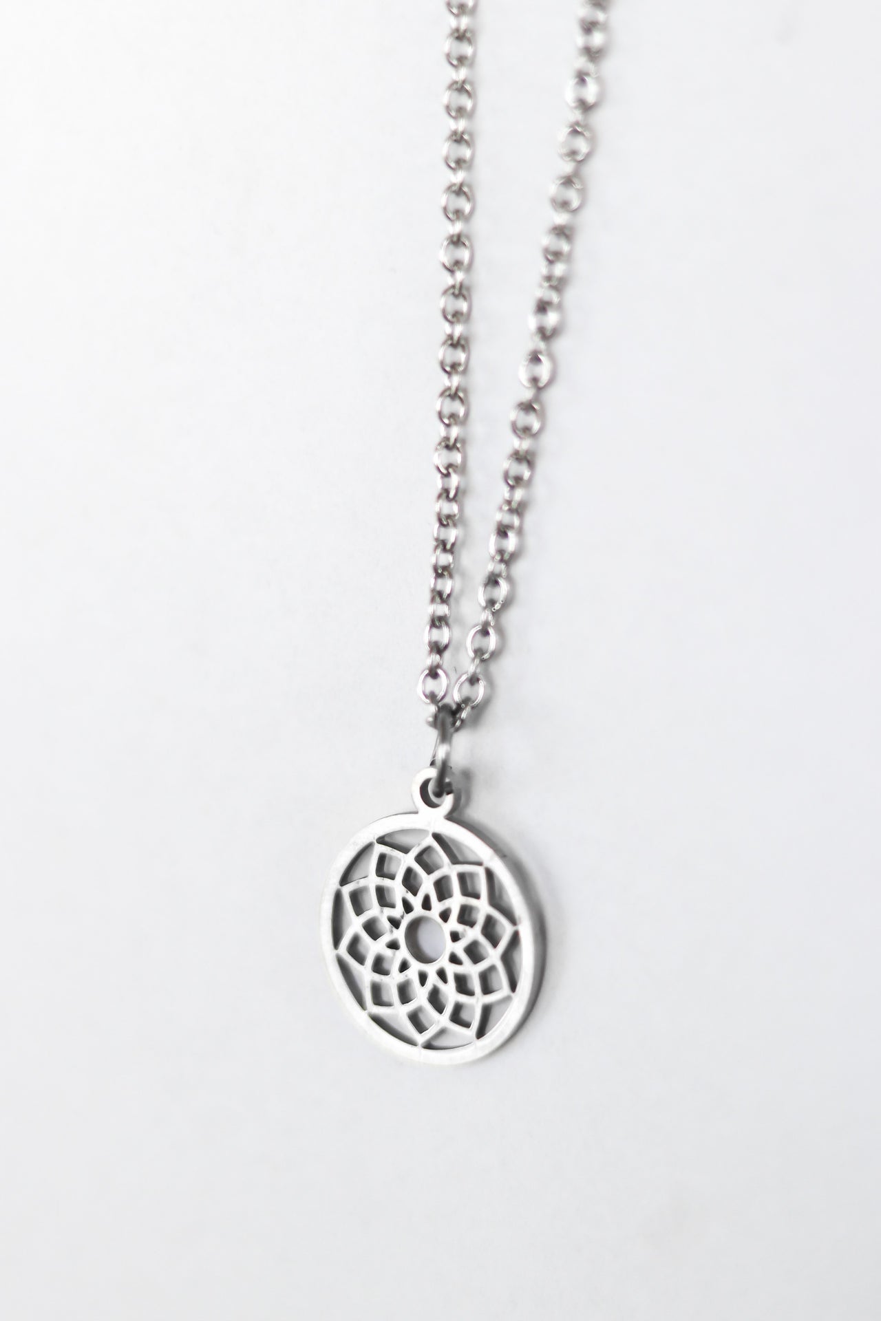 Lotus pendant necklace for men, stainless steel Sahasrara necklace, waterproof - shani-adi-jewerly