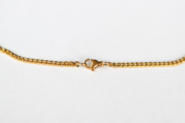 Gold tone chain anklet for men, minimalist mens ankle bracelet