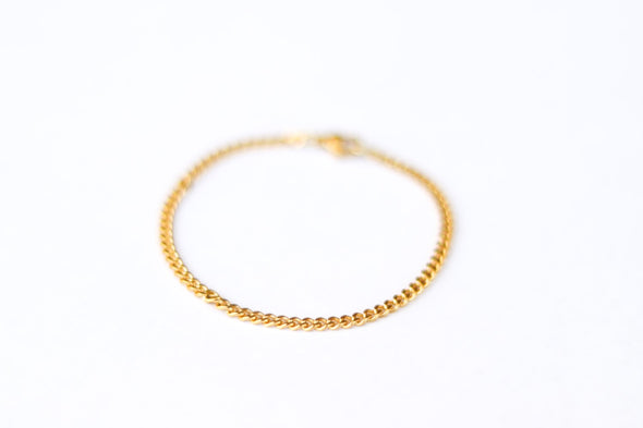 Gold tone links chain bracelet for men, minimalist jewelry for him, Stainless steel