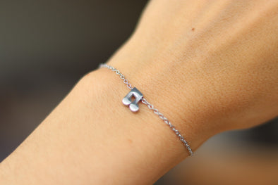 Music note bracelet, waterproof silver chain bracelet, tiny music note charm bracelet, gift for her