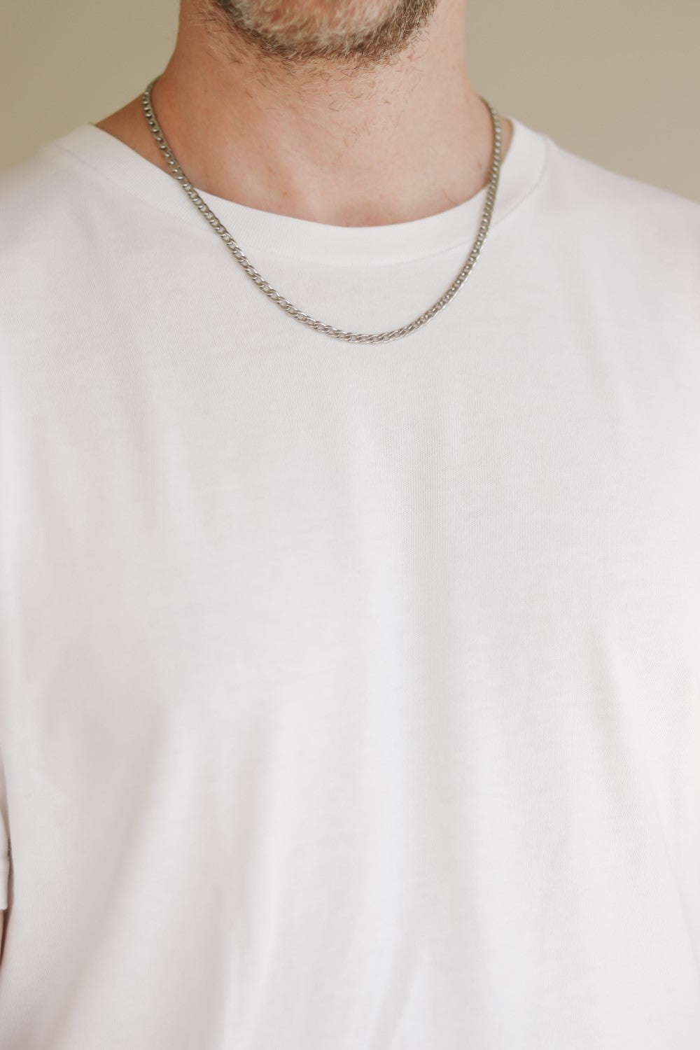 Stainless Steel Mens Silver Chain Necklace - Tank / King Link Style - Tumundo