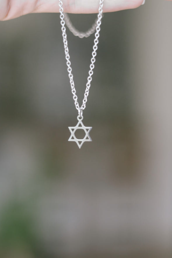Davidstern-Halskette, silberner Davidstern, silberne Halskette für Frauen, Bat Mitzvah-Geschenk, jüdisch, Schmuck aus Israel, wasserfester Schmuck