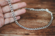 Silver links chain necklace for men