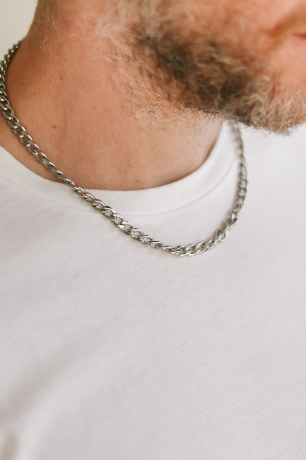  Silver links chain necklace for men, men's necklace