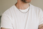 Silver links chain necklace for men