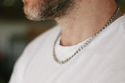 Silver links chain necklace for men