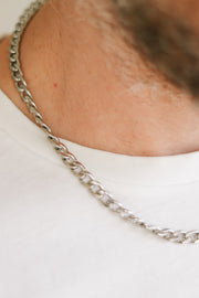 Silver links chain necklace for men