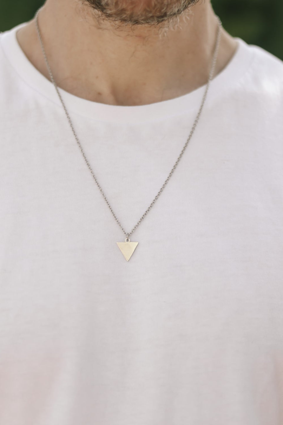 Triangular Chain Men Triangle necklace for men, waterproof jewelry, men's necklace with a s