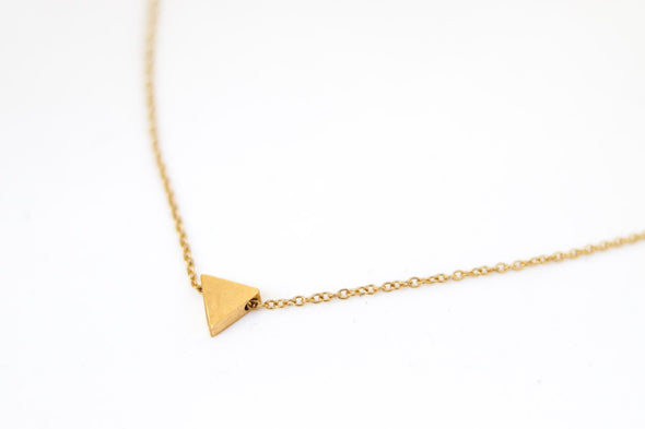 Triangle necklace, tiny gold bead necklace, chain necklace, personalised jewelry, festival jewelry