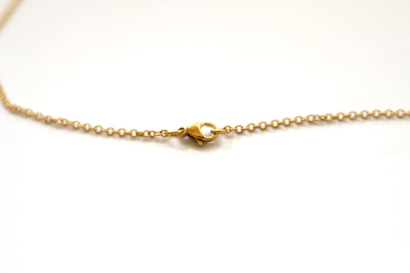 Gold tone triangle necklace for women, stainless steel chain necklace