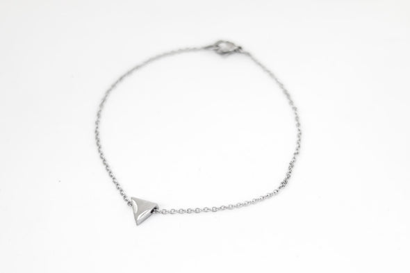 Triangle anklet, waterproof silver chain ankle bracelet, tiny triangle, personalised jewelry