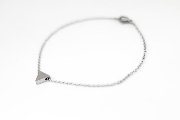 Triangle anklet, waterproof silver chain ankle bracelet, tiny triangle, personalised jewelry
