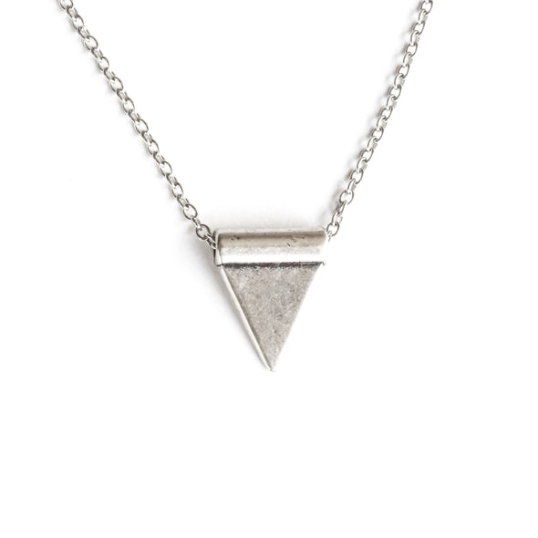 Dreieckskette für Männer, Dreiecksperle, silberne Gliederkette, Geschenk für ihn, geometrisch