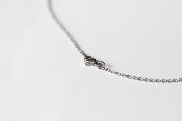 Triangle necklace for men, triangle bead, silver link chain, gift for him, geometric